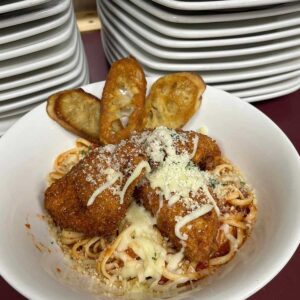 Chicken Parmesan and fries from Wissota Lodge and Event Center in Chippawa Falls Wisconsin