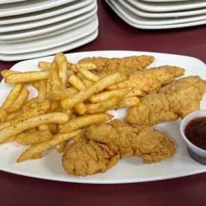 Chicken Tender and fries from Wissota Lodge and Event Center in Chippawa Falls Wisconsin